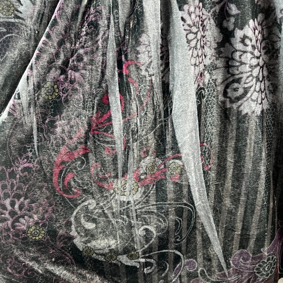 Cato Womens Shirt Burnout Velvet Whimsigoth Witchy Gothic Artsy Floral 22 24W - Picture 5 of 8